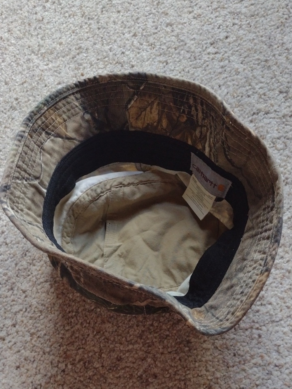 Carhartt Brown Camo Bucket Hat with Leather Logo - Picture 4 of 5